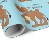 Bactrian Camel Any Background Colour Birthday Cadeaupapier (Rol Hoek)