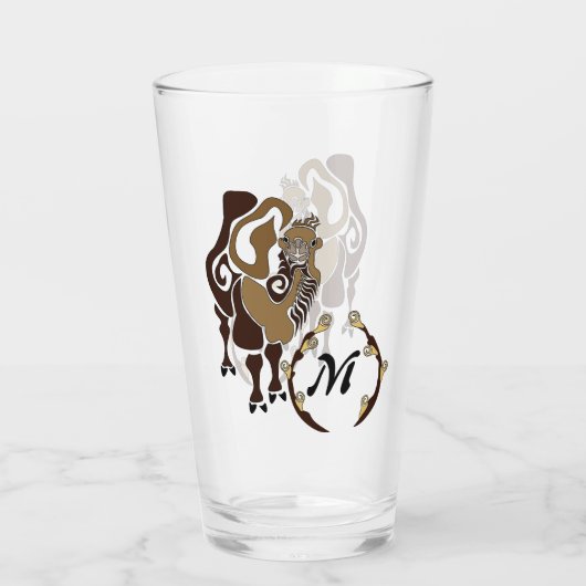 Bactrian Camel Monogram Glas (Achterkant)