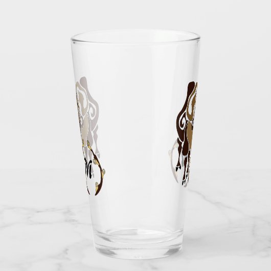 Bactrian Camel Monogram Glas (Links)