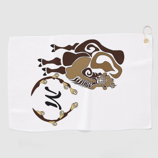 Bactrian Camel Monogram Golfhanddoek (Horizontaal)