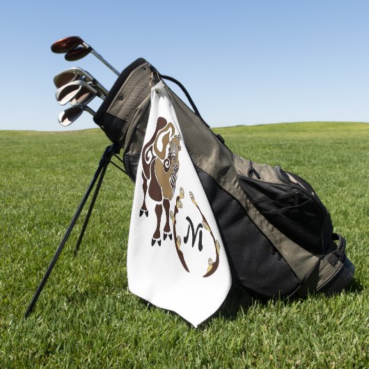 Bactrian Camel Monogram Golfhanddoek (Groen)