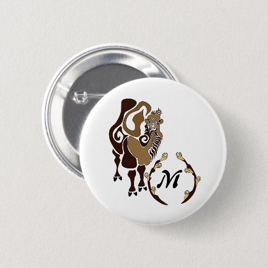 Bactrian Camel Monogram Ronde Button 5,7 Cm (Voorkant /achterkant)