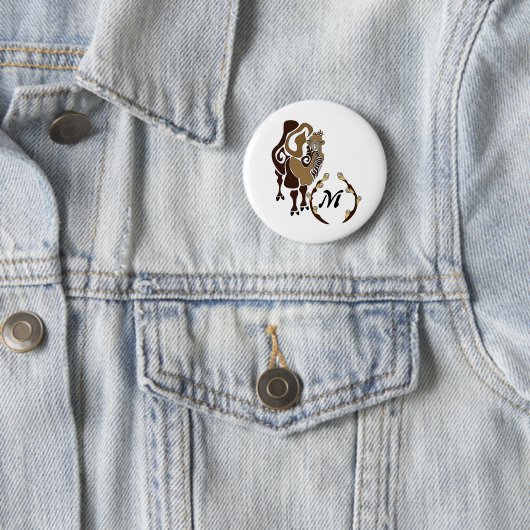 Bactrian Camel Monogram Ronde Button 5,7 Cm (In situ)