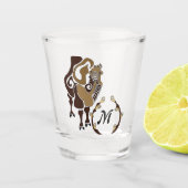 Bactrian Camel Monogram Shot Glas (Voorkant)