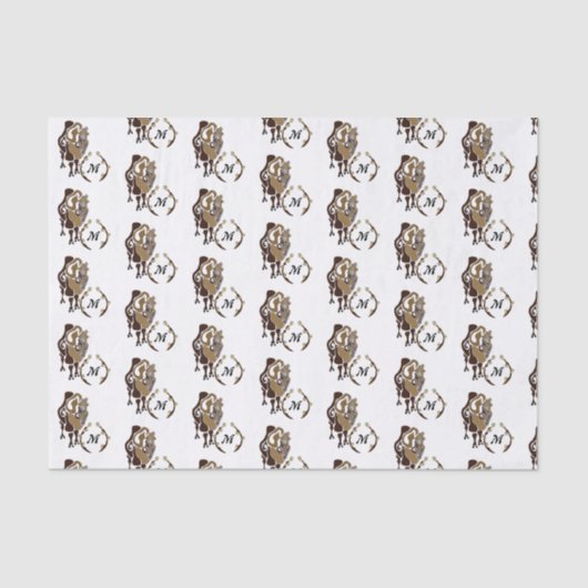 Bactrian Camel Monogram Tissuepapier (Voorkant)