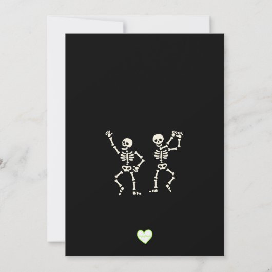 Bad 2 het botskelet verjaardagsfeestje kaart (Achterkant)
