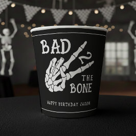Bad 2 the Bone Skeleton 2nd Birthday Party Papieren Bekers