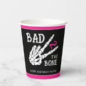 Bad 2 the Bone Skeleton 2nd Birthday Party Papieren Bekers (Achterkant)