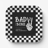 Bad 2 the Bone Skeleton 2nd Birthday Party Papieren Bordje (Voorkant)