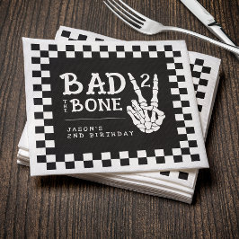 Bad 2 the Bone Skeleton 2nd Birthday Party Servet