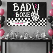 Bad 2 the Bone Skeleton Pink 2nd Birthday Party Spandoek