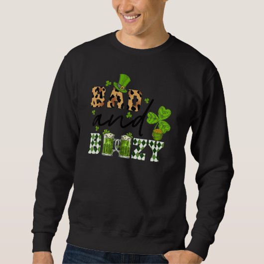 Bad and Boozy St Patrick's Day Leopard Pattern Dri Trui (Voorkant)