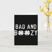 Bad And Boozy St Patricks Day Shamrock Green  Kaart (Gele Bloem)