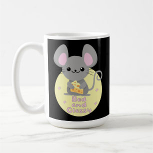 Bad and Classy Kawaii Rat Eating Cheese Yellow Koffiemok