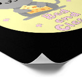 Bad and Classy Kawaii Rat Eating Cheese Yellow Poster (Hoek)