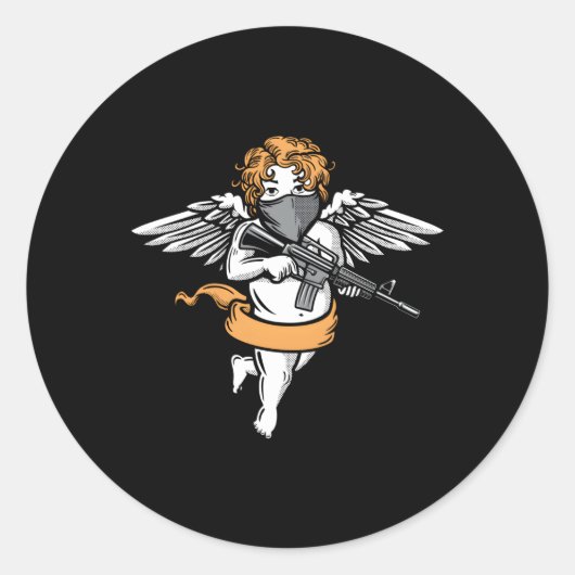 Bad Angel Esthetische Soft Grunge Pastel Gothic Ba Ronde Sticker (Voorkant)