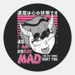 Bad Anime Girl Otaku Angry Manga Devil Ronde Sticker