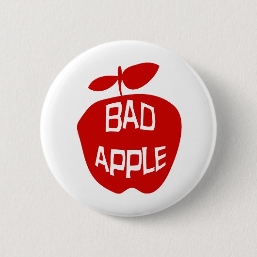 Bad Apple Fun Fruit Slogan Ronde Button 5,7 Cm (Voorkant)