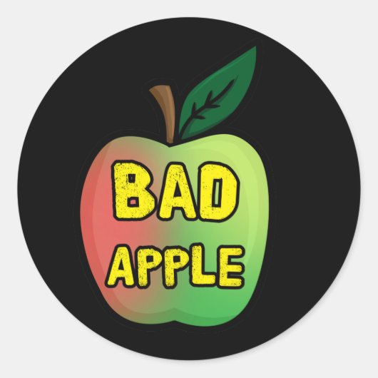 Bad Apple Ronde Sticker (Voorkant)