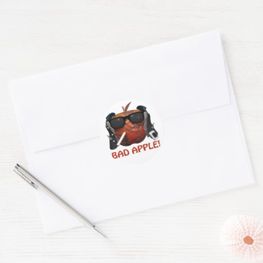 Bad Apple Ronde Sticker (Envelop)