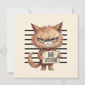 Bad Attitude Cat Mugshot – Grappig katachtig ontwe (Voorkant)