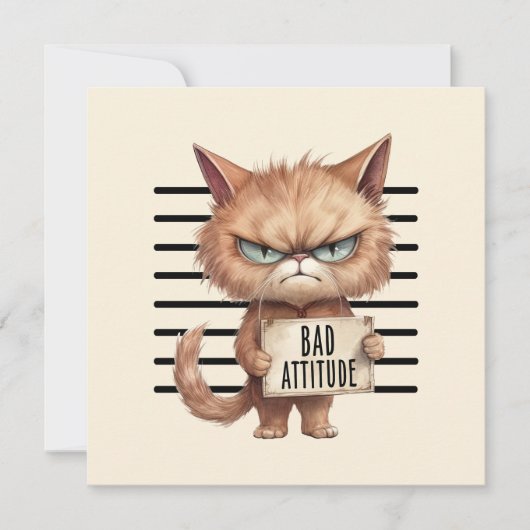 Bad Attitude Cat Mugshot – Grappig katachtig ontwe (Voorkant)