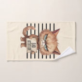 Bad Attitude Cat Mugshot – Grappig katachtig ontwe Handdoek (Handdoek)