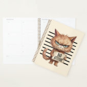 Bad Attitude Cat Mugshot – Grappig katachtig ontwe Planner (Display)