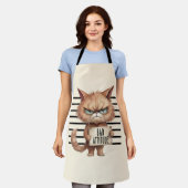 Bad Attitude Cat Mugshot – Grappig katachtig ontwe Schort (Gedragen)