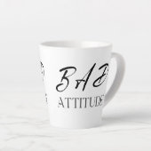 Bad Attitude, Funny Bold Quote Gift Latte Mok (Rechterhoek)