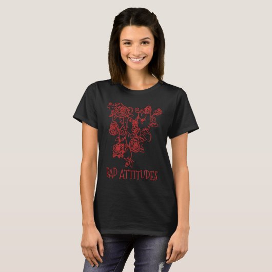 Bad Attitudes Bad Setting Emo Gothic Grunge Punk T-shirt (Voorkant volledig)