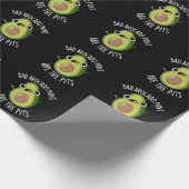 Bad Avocado Puns zijn de Pits Fruit Pun Dark BG Cadeaupapier (Hoek)
