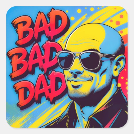 Bad bad vierkante sticker (Voorkant)
