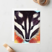 Bad Badger Notitiekaartje (Voorkant / Achterkant in situ)