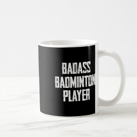 Bad Badminton Speler Bold Typography Statement Koffiemok (Rechts)