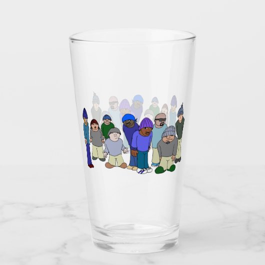 Bad Beanie Clique Pint Glas (Voorkant)