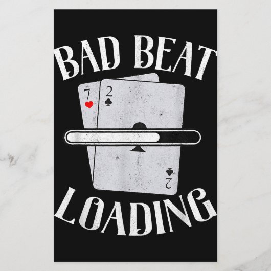 Bad Beat Loading Texas Holdem Casino Funny Poker Briefpapier (Voorkant)