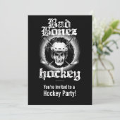 Bad Bonez Hockey party Invitation Kaart (Staand voorkant)
