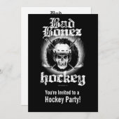 Bad Bonez Hockey party Invitation Kaart (Voorkant / Achterkant)