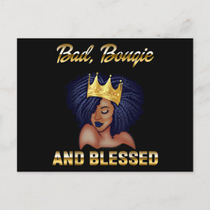 Bad Bougie and Blessed Bougie Gift for Women Black Briefkaart