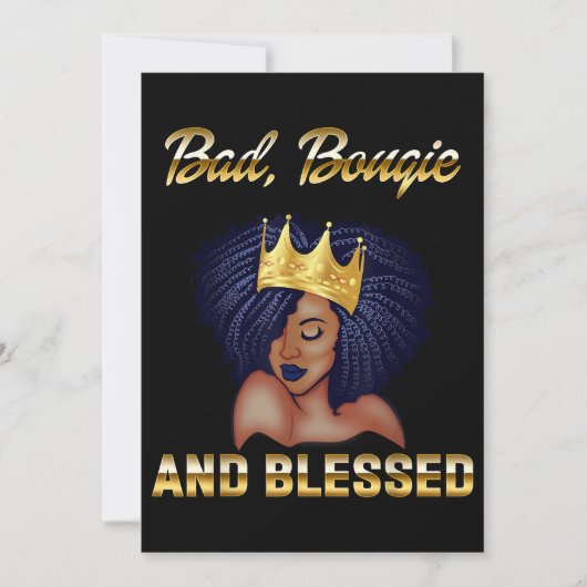 Bad Bougie and Blessed Bougie Gift for Women Black Kaart (Voorkant)