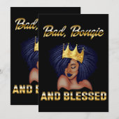 Bad Bougie and Blessed Bougie Gift for Women Black Kaart (Voorkant / Achterkant)