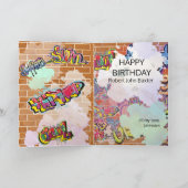 Bad Boy 40th Mannen Birthday Funny Face Cut-out Kaart (Binnen)