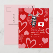 Bad Boy Bunny Love Thief Boyfriend Valentijnsdag Briefkaart (Voorkant / Achterkant)
