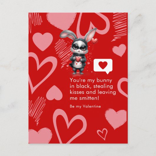 Bad Boy Bunny Love Thief Boyfriend Valentijnsdag Briefkaart (Voorkant)