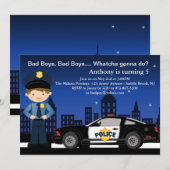 Bad Boys, Bad Boys in City Birthday Invitation Kaart (Voorkant / Achterkant)