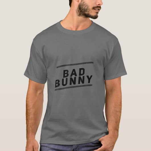BAD BUNNY. EENVOUDIGER. FUNNY RABBIT DRAAG OM HET  T-SHIRT (Voorkant)
