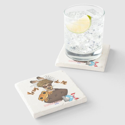 Bad Bunny Stenen Onderzetter (Zijkant)