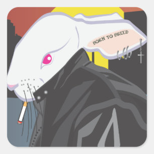 BAD BUNNY VIERKANTE STICKER