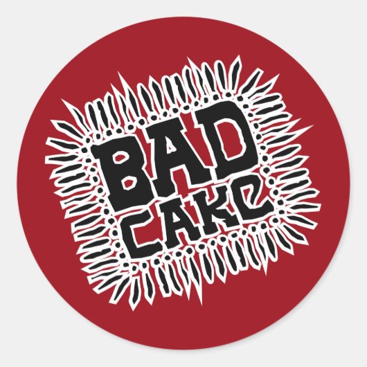 Bad Cake Logo Sticker - Red (Voorkant)